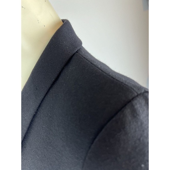 J. Crew Black Wool Flannel Parke Blazer Size 2 Womens Shawl Collar 1 Button - Picture 12 of 12
